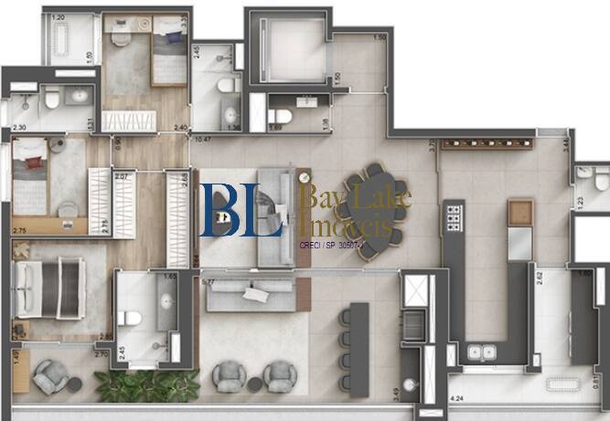 Apartamento, 3 quartos, 157 m² - Foto 1